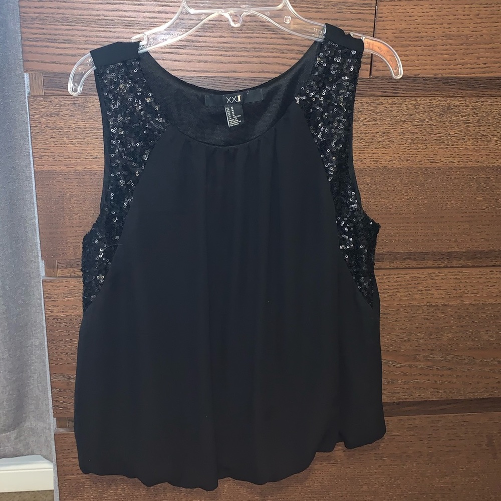 Black sparkly tank top